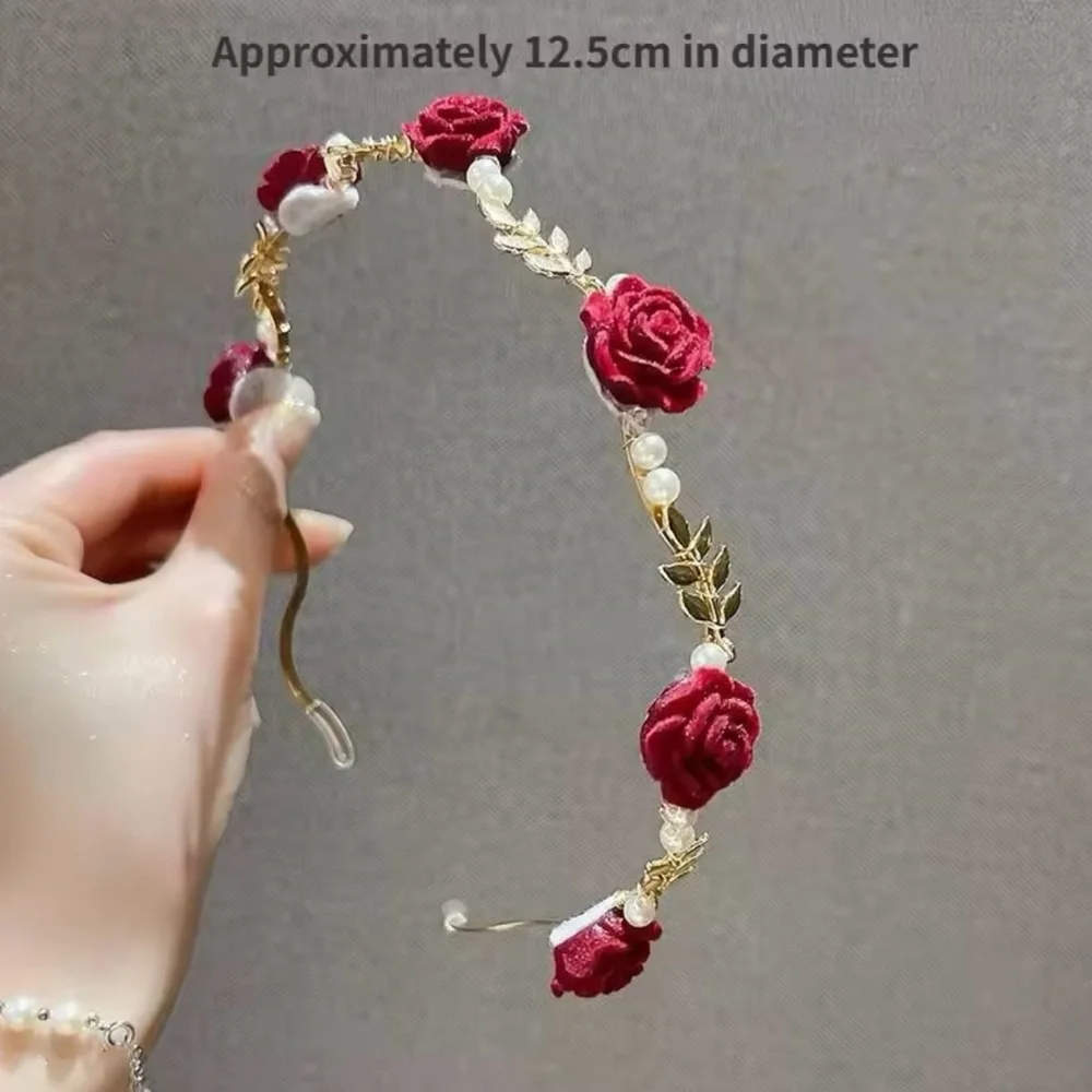 Rose Hairband - Red